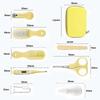 Baby Care Kit. 8 Pieces Professional Newborn Grooming Kit Toiletry Bag Baby Birth Baby Nail Care Set Grooming Brush Kit (yellow