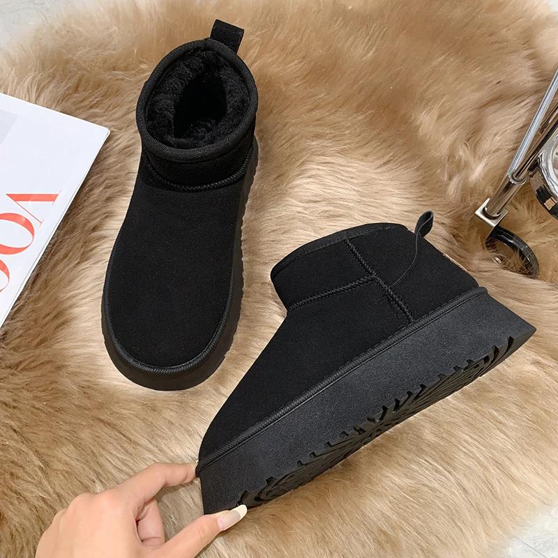 2024 New Classic Thickened Fluff Women's Snow Boots Comfortable Warm Ankle Boots Women Winter Ladies Shoes Chunky Botas Mujer