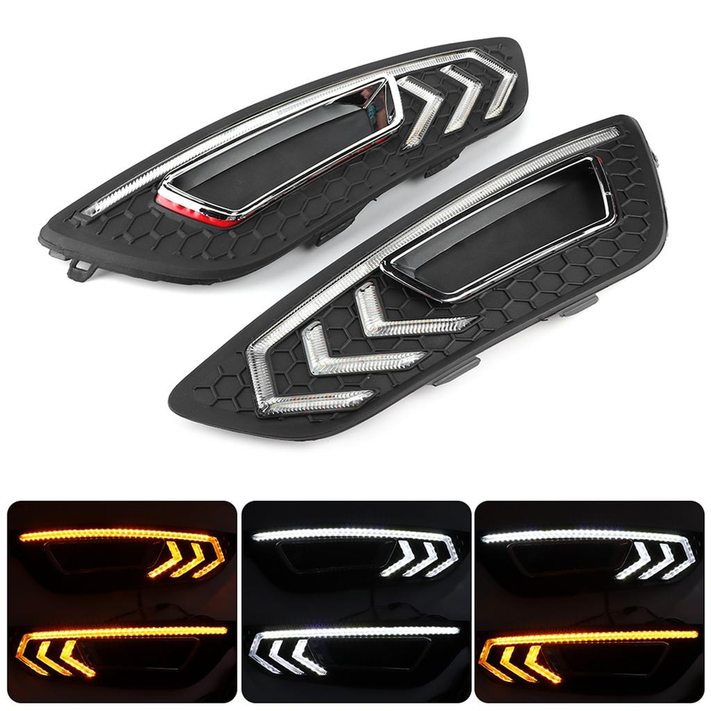 Car LED DRL Daytime Running Light 2 Colors Bright Lamp Fit for Ford Focus MK3 2015? 2018