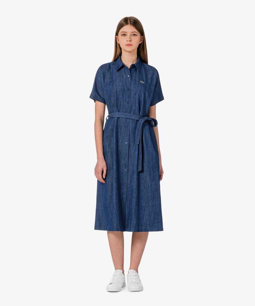LACOSTE Women'S Belted Short Sleeve Shirt Dress Ef306E-56G 36L