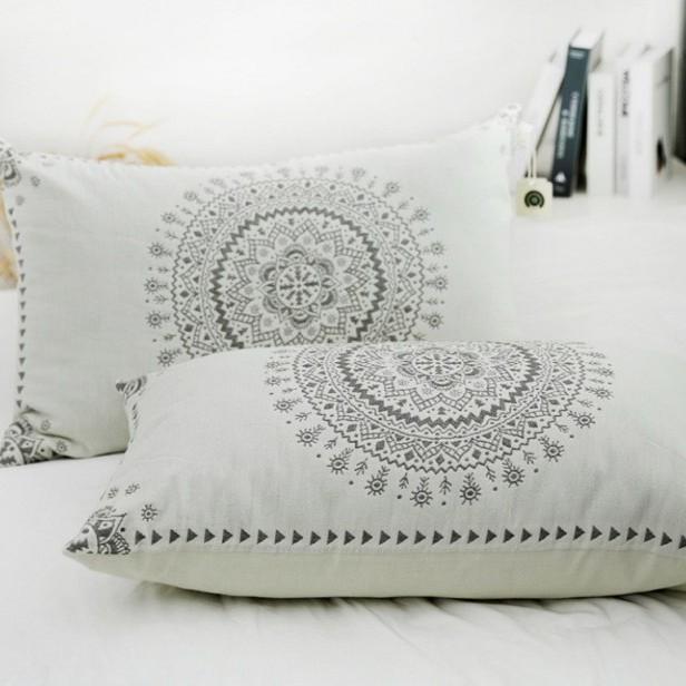 Simple Gauze Thickened Cotton Pillowcases, A Pair of Soft Cartoon European Cotton Simple Pillowcases, Non-slip and Non-falling Off