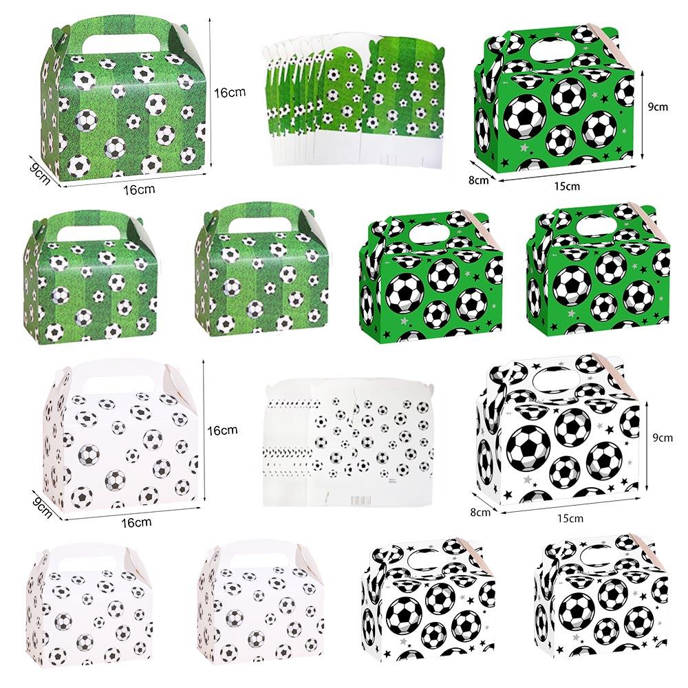 5/10/15Pcs Soccer Party Treat Boxes Soccer Cardboard Candy Cookies Gift Paper Box Soccer Theme Birthday Party Football Favors