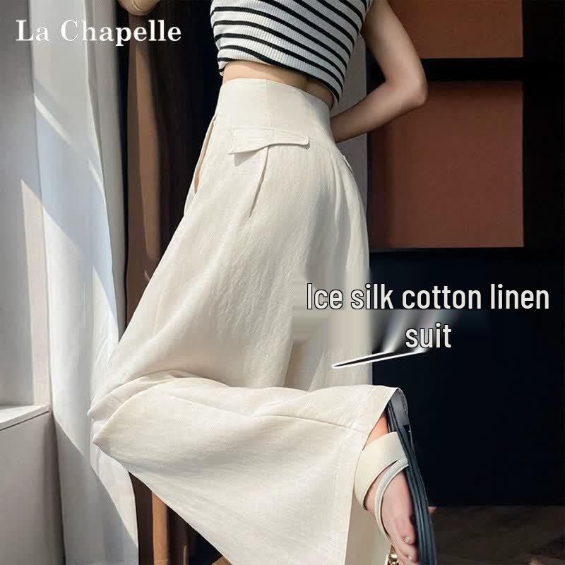 La Chapelle Women s Summer Ice Silk Wide-Leg Pants