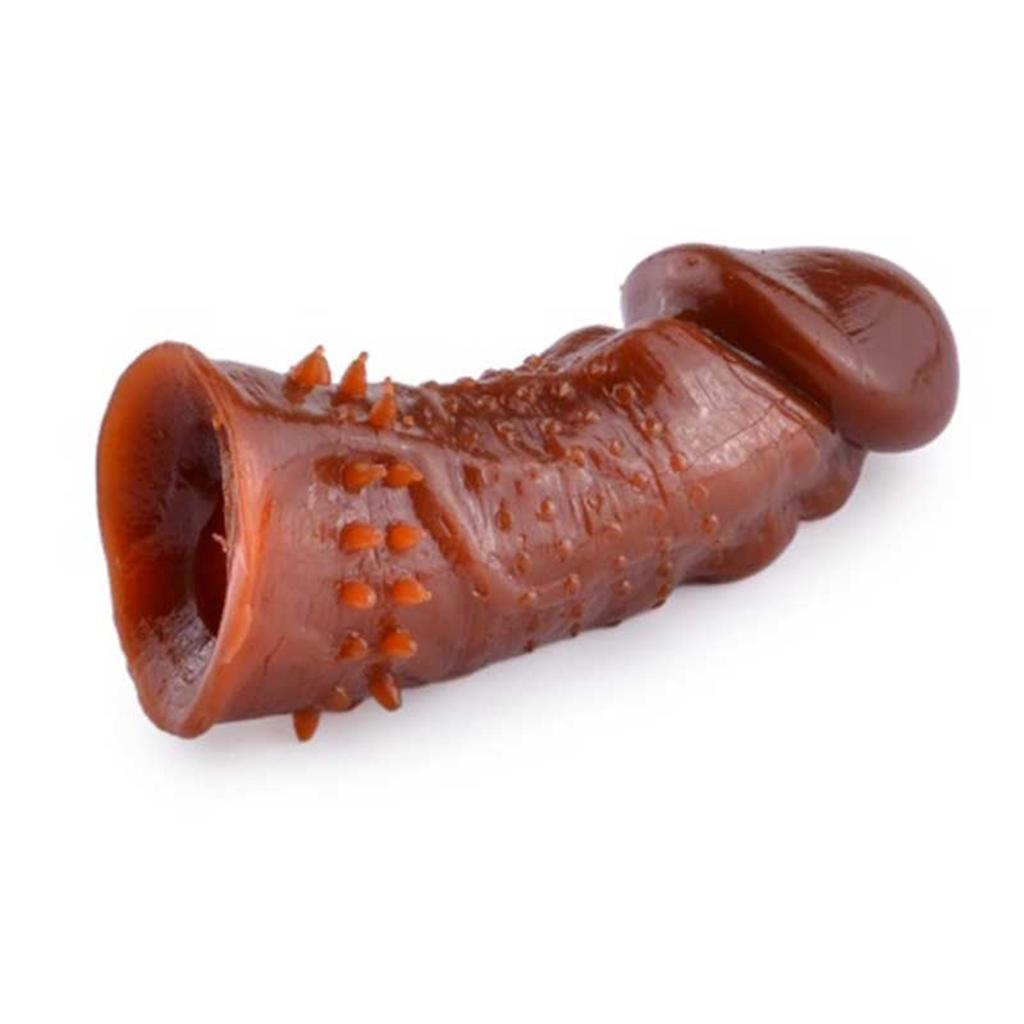 Soft Silicone Condom Thick Penis Extender Wolftooth Stretchable Sleeve Adult Toy
