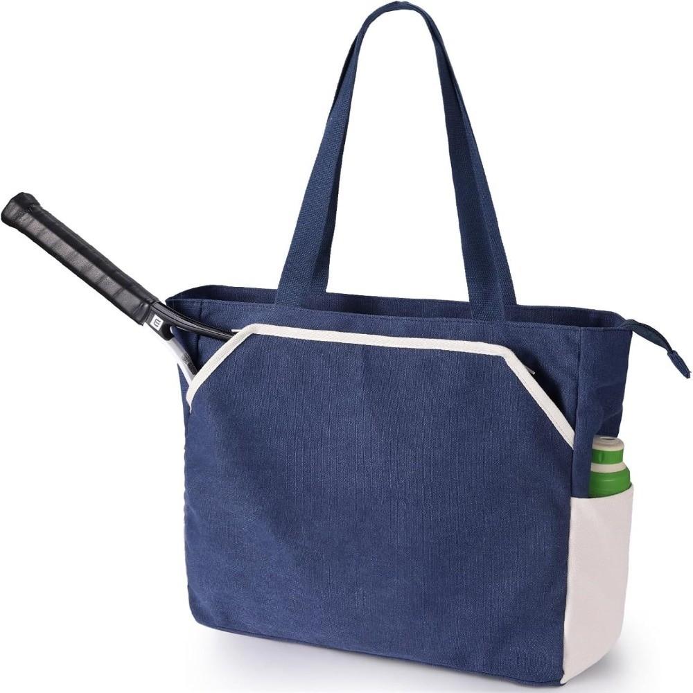 Tennisschlägertasche mit großer Kapazität Canvas Badmintonschläger Handtasche Langlebige Tennis Tragetasche