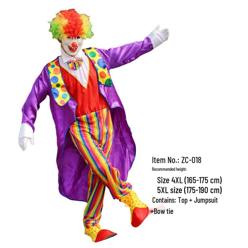 Adult Clown Cosplay Costume for Parties and Masquerades – Includes Clothes and Accessories