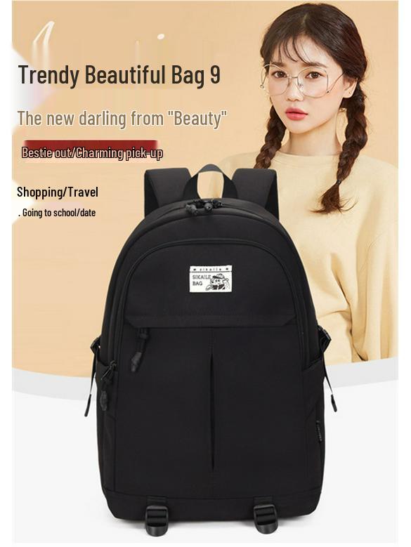 Modny plecak w stylu koreańskim z casualowym napisem