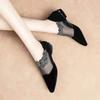 Women Shoes Mesh Single Sexy Flats Europe America 2024 Spring Summer Autumn Gauze Lace Pointed Basic Adult PU Mary Jane Luxury