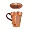 Tazza Moscow Mule in Rame Martellato da 350ml, Tazza da Birra, Tazza da Caffè in Rame Puro con Coperchio