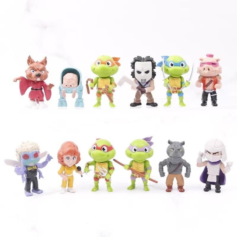 Adorable Set Of 12 Mini Raphael Ninja Turtles Pvc Figurines Perfect For Collectors
