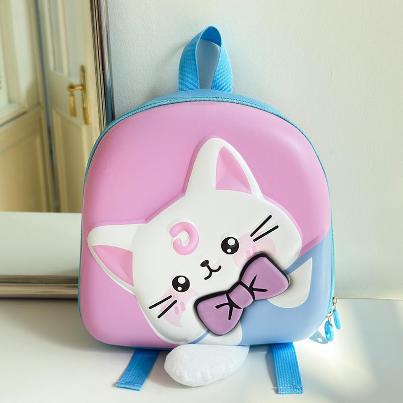Cartoon Kindergarten Children's Schoolbag, Cartoon Cat Hard Shell Bag, Fashionable and Lightweight Children's Shoulder Trendy Bag