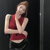 Summer Retro Print Turtleneck Tank Top Women Hotsweet Sleeveless Slim Camisole