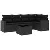 VidaXL Salon de jardin 6 pcs avec coussins noir résine tressée 3251272