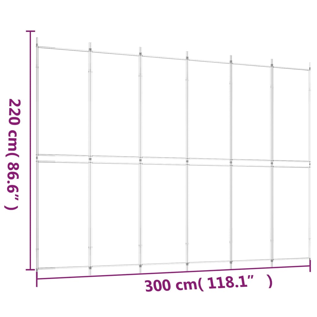 Vidaxl Parawan 6-Panelowy, Czarny, 300X220 Cm, Tkanina