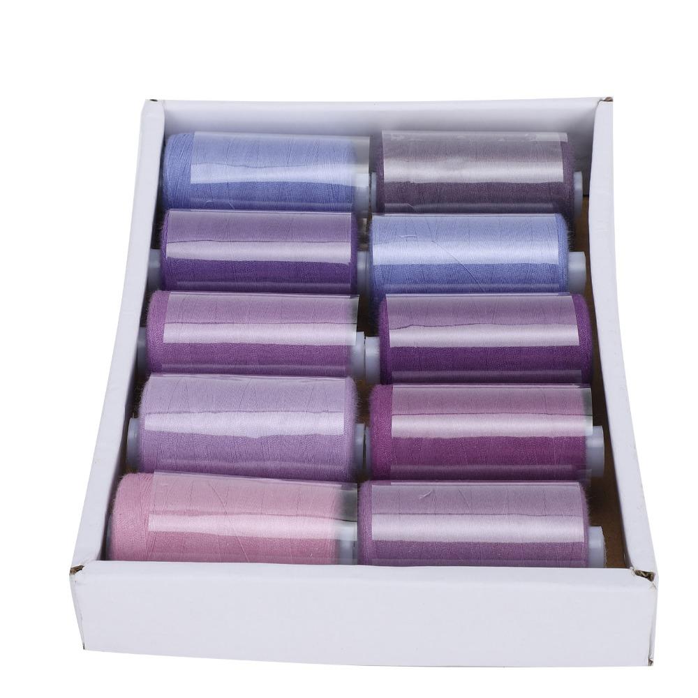 10Pcs Assorted Colors Polyester Thread Set Polyester All Purpose Threads For Sewing Machine