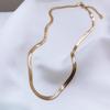 Titanium Steel Gold Brick Necklace for Women - Luxury 2025 Style, High-End Sweater and Collarbone Chain, Non-Fading.