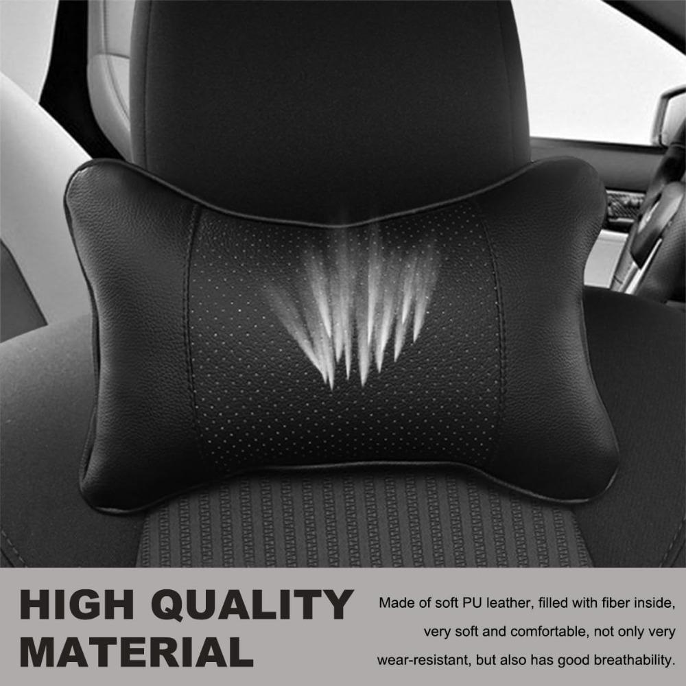 1PCS Car Neck Pillows Both Side Pu Leather Pack Headrest Fit for Most Cars Filled Fiber Universal Car Pillow