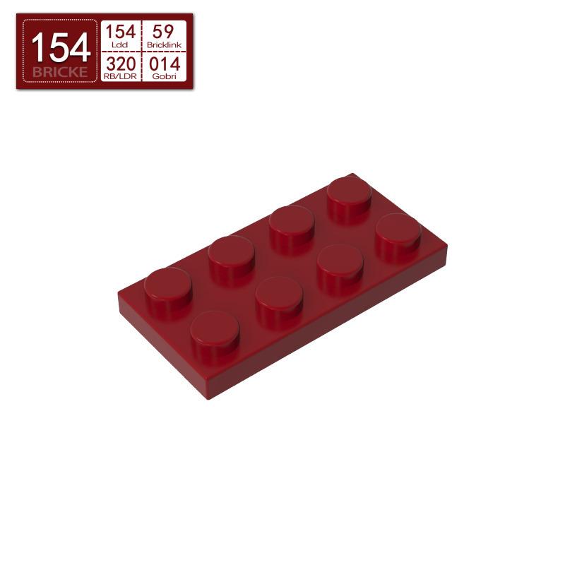 BRICKE 2x4 Compatible Building Plates for LEGO 3020 MOC Parts - Small Thin Bricks