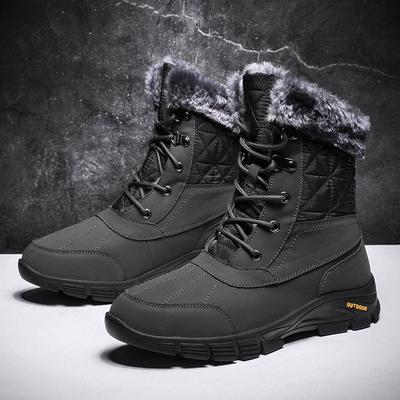 Neue Herren Schneestiefel, Winter Baumwollgefütterte Herrenstiefel, Lässige Herrenschuhe, Wasserdichte Stiefeletten, Outdoor Wanderschuhe, Schneestiefel