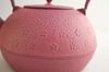 Ikenaga Iron Works Nanbu Iron Kettle, Gardenia and Sakura Design, Pink