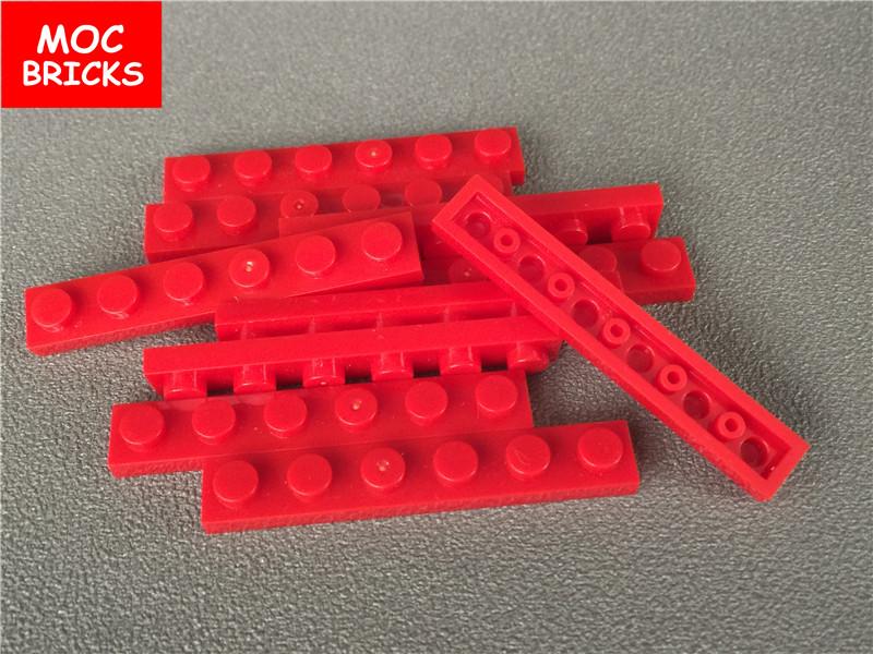 

200pcs / lot MY OWN CREATION Blocks Vibrant Plate 1x6 Fit Including 3666 Learning Building Blocks Figure Playthings Ideal For Children Xmas Gifts красный
