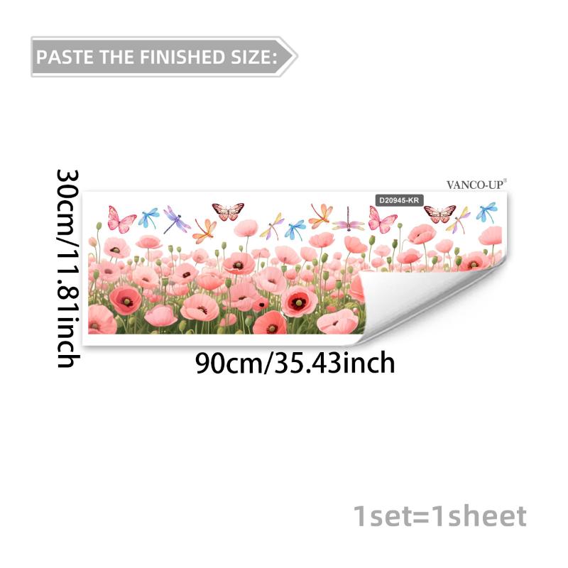 3D Tulip Flower Window Stickers Static Cling Waterproof Floral Decal Windows Decor For Home Bedroom Bathroom Glass Decoration