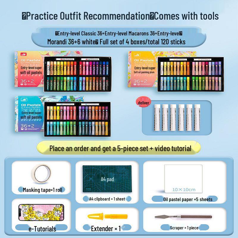 Gaole Super Soft Oil Pastels - Full Set (24/48 Colors), Classic Macaron for Kids, DIY Heavy Color Sticks