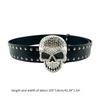 Damen Jeansgürtel Nieten Western Punk Gürtel Eindrucksvolle Gothic Nieten Totenkopf