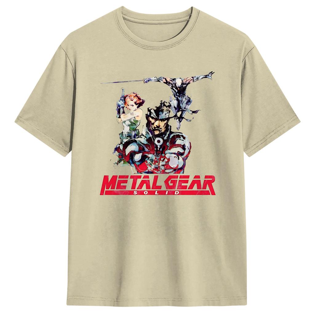 Retro Metal Gear Solid TShirts Men  Funny Cotton Tee Shirt Crew Neck Short Sleeve T Shirt Classic Tops