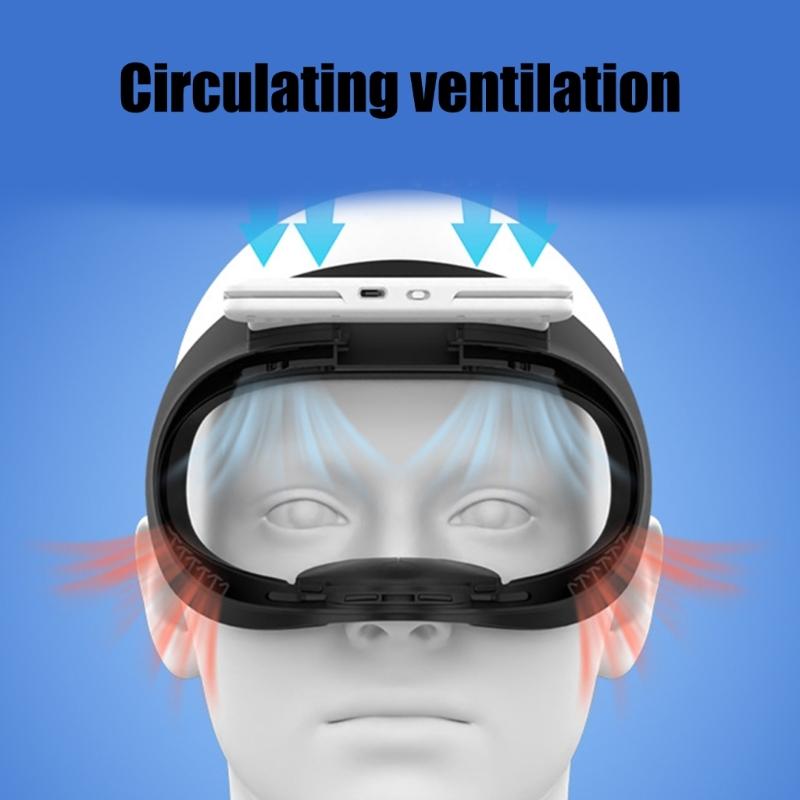 Air Circulation Cooling Eye Guard Pad Build-in Fan Breathable Protective Face Cover for 3S VR Accessory
