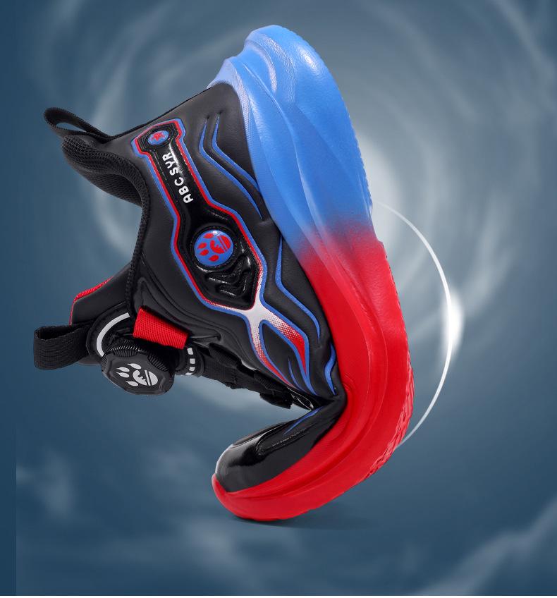 2025 Boys' Non-Slip Leather Basketball Shoes for Older Children & Primary School – Autumn/Winter Style for Running