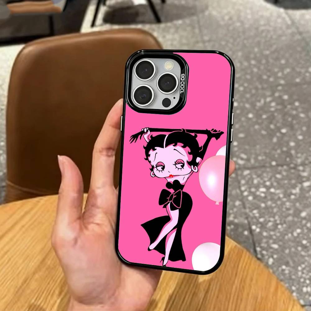 G-Girl G-Betty-es BoOpS   Phone Case For iPhone17,16,15,14,13,12,11 Plus,Pro Max Colored Silver Plated Inside Cover
