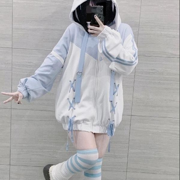 Y2K Hoodies Women Harajuku Kawaii Clothes Oversized Sweatshirt Cute Women  New Japanese Casual Fashion Gothic Jacket Coat