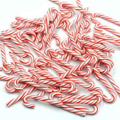 50-10Pcs Mini Candy Cane Christmas Decoration Red White Resin Candy DIY Crafts Xmas Pendant Navidad Decor New