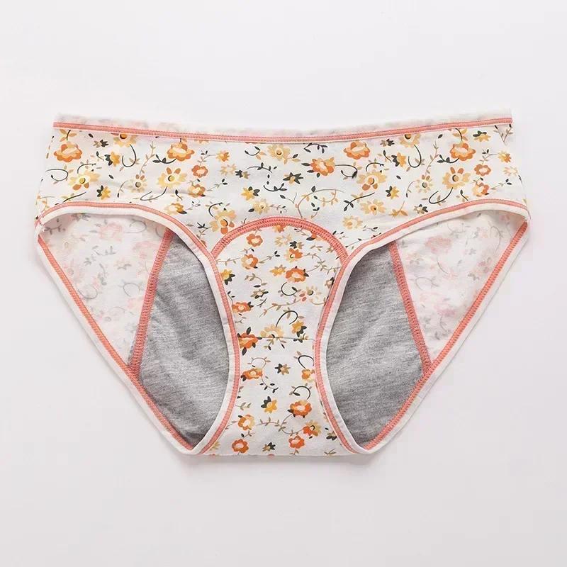 1 Buc Chiloți Menstruali Chiloți de Bumbac pentru Femei Trei Straturi Etanși Pantaloni Fiziologici pentru Fete Chiloți Studențești cu Talie Medie