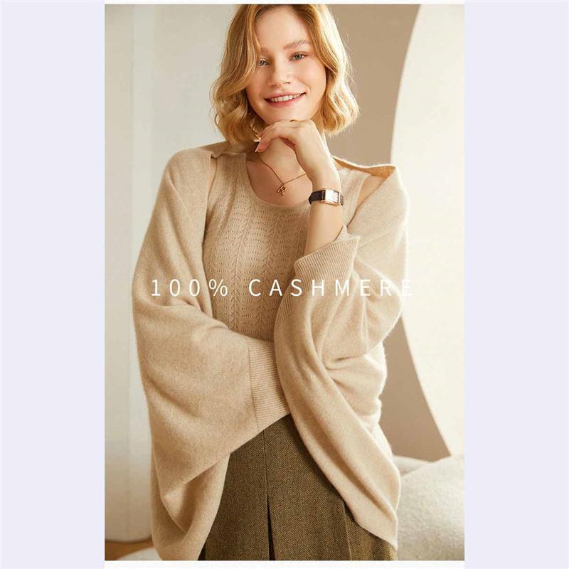 Extra Large 100% Wool Scarf Wrap, 130x70cm Women's Winter Shawl Cape Poncho