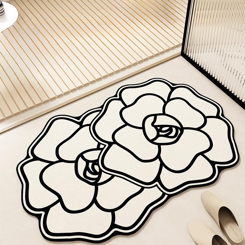Light Luxury French Carpet Bathroom Floor Mat Toilet Toilet Toilet Door Toilet Non-slip Mat Absorbent Foot Pad Diatom Mud