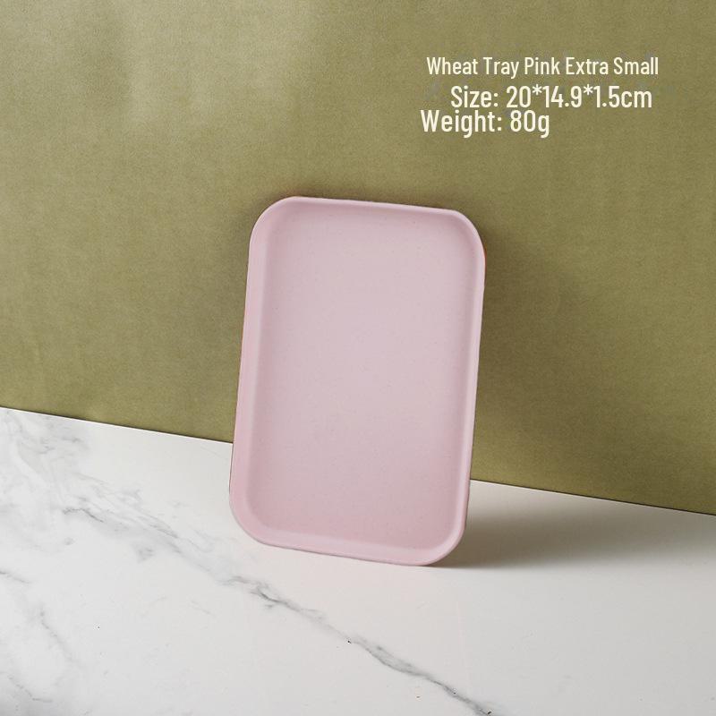 Wheat Straw Multifunctional Tray: Rectangular Tea Set, Fruit, or Puzzle Storage Solution