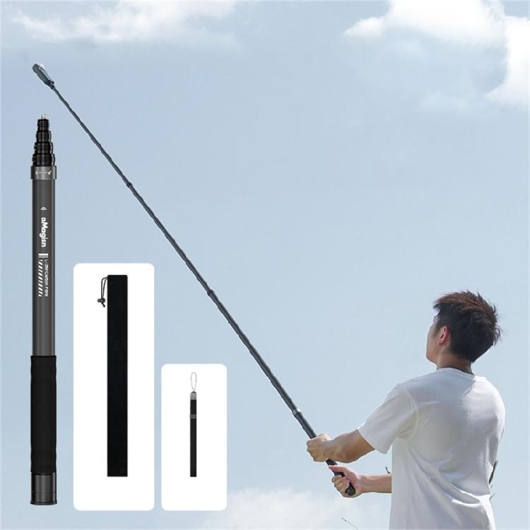 300cm Invisible Selfie Stick Carbon Fiber High Stability Extension Rod with 1/4 Screw Mount for Action Camera Use
