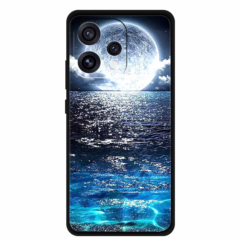 For Oppo Reno15 5G Case 6.59" Cute Cat Balck Edge Soft Silicone Wolf Phone Back Cover For Oppo Reno 15c 5G Protective Lion Funda