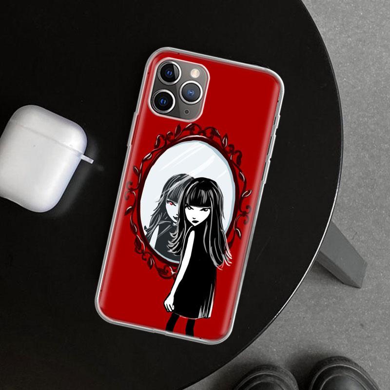 Comics Emily The Strange Phone Case Cover for iPhone 11 12 13 Mini 14 15 Plus 16 Pro Max 17 Air 7 8 + SE Art Customized Fundas 1
