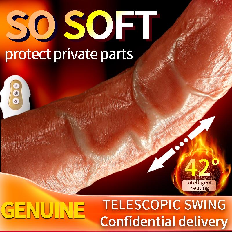 Silikon Elektrischer Dildo Wasserdicht Teleskopisch Schwingmodi Fernbedienung Saugfuß Autoheizung Erwachsenenspielzeug für Frauen