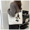 Korean Style Minimalist Bucket Bag Women Faux Leather Tote Shoulder Handbag Large Capacity Commuter Purse
