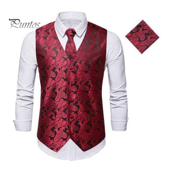 

Мужской жилет с галстуком-платком, V-образный вырез, без рукавов, однобортный пиджак с рисунком подсолнухов, с карманом для галстука, деловая одежда M красный