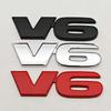 3D Metal Car Styling Logo V6 Badge Rear Trunk Fender Side Emblem Sticker Decals For Car Motorcycle Truck SUV Auto Accessories