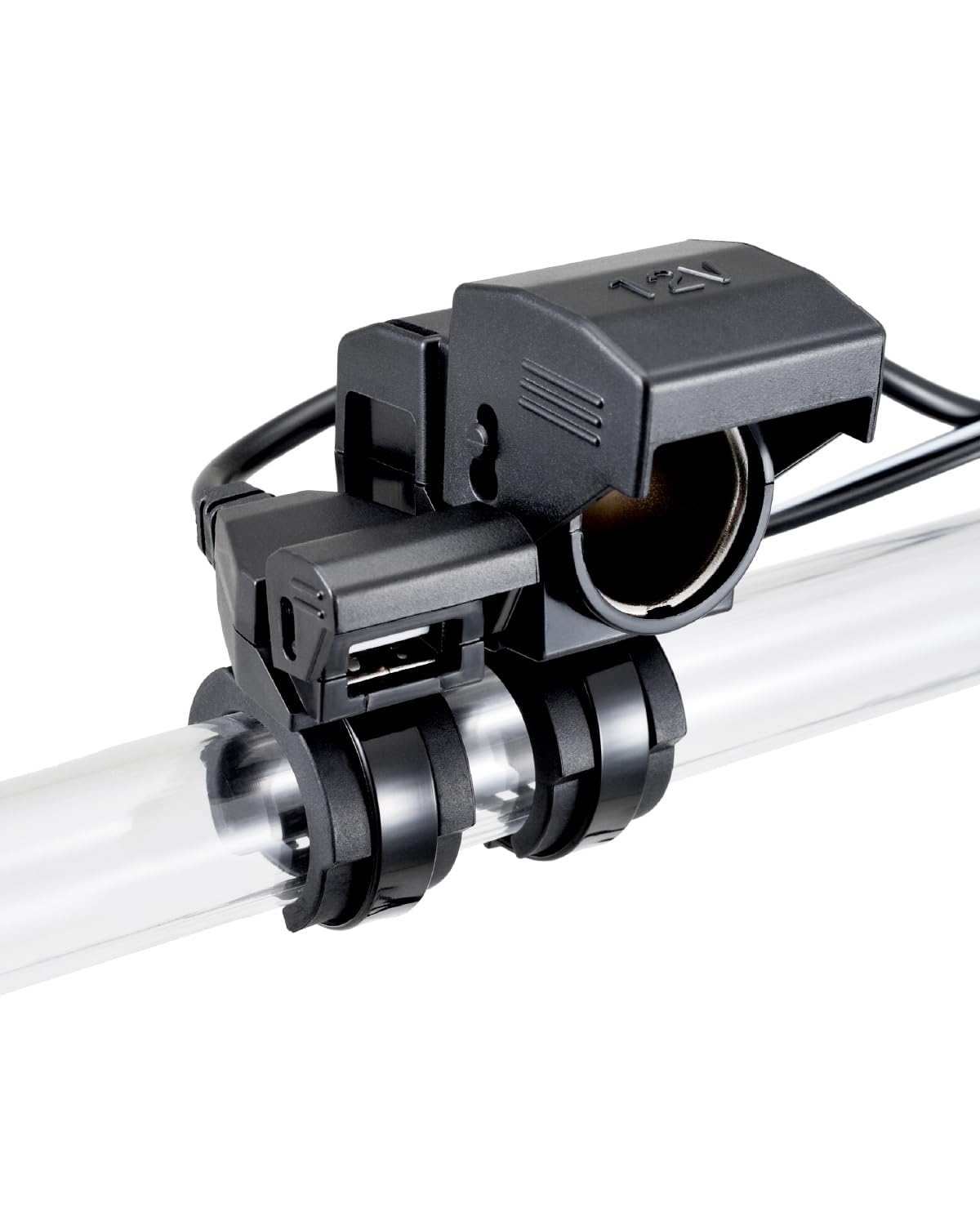 

Daytona Motorcycle USB Power Cigarette Lighter Compatible with 1 USB 1 Cigarette Lighter Socket 93042 Supply, Waterproof, USB-A 10.5W, Socket, 12V5A, чёрный