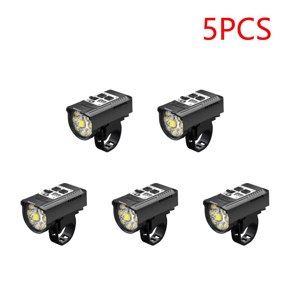 1-5PCS LED Bicycle Front Light High Brightness Bike Flashlight Dual Light Source Bicycle Head Light Bike Lamp for Night Riding