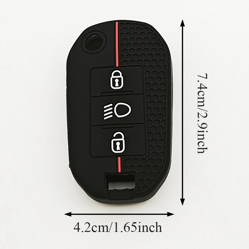 1PC Luxury Silicone Remote Car Key Case Cover Bag 3 Buttons For For Peugeot 508 301 2008 3008 408 For Citroen C4 CACTUS C5 C3 C4