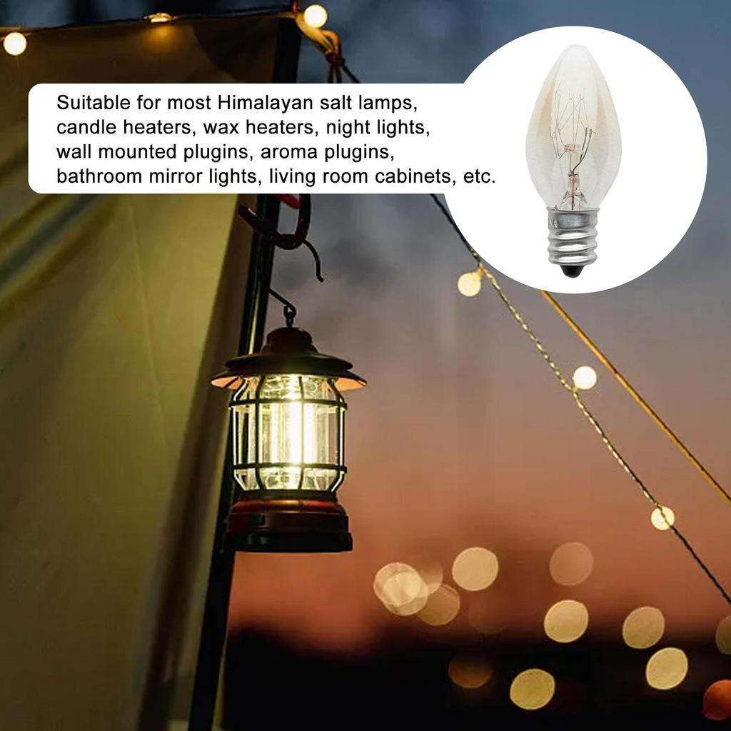 1pc Christmas Decoration LED Light Bulbs Night Lamp E12 2700K Amber Glass Bulb Outdoor Vintage Soft Lights