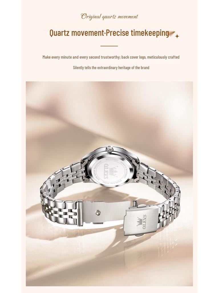 OLEVS Damen Rolex-inspirierte wasserdichte Quarzuhr - High Fashion nicht-leuchtende Armbanduhr